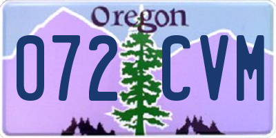OR license plate 072CVM