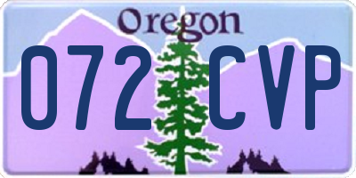 OR license plate 072CVP