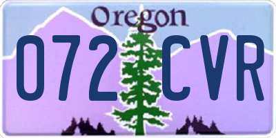 OR license plate 072CVR
