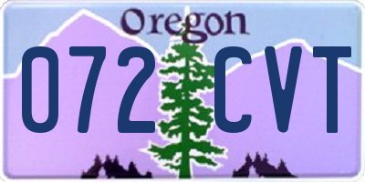 OR license plate 072CVT