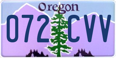 OR license plate 072CVV