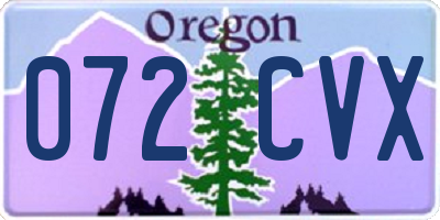 OR license plate 072CVX