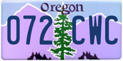 OR license plate 072CWC