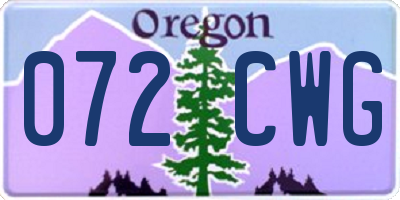 OR license plate 072CWG