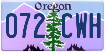 OR license plate 072CWH