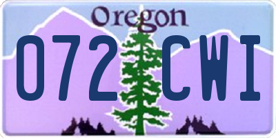 OR license plate 072CWI