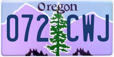OR license plate 072CWJ