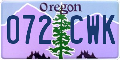 OR license plate 072CWK