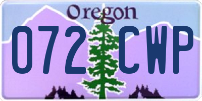 OR license plate 072CWP