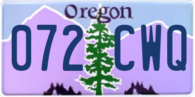 OR license plate 072CWQ