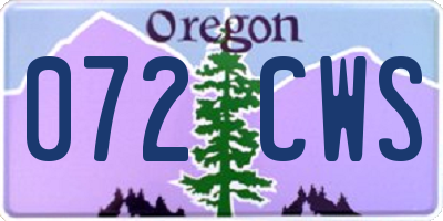 OR license plate 072CWS