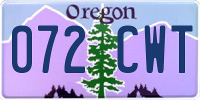 OR license plate 072CWT