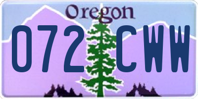 OR license plate 072CWW