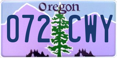 OR license plate 072CWY
