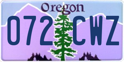 OR license plate 072CWZ