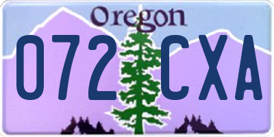 OR license plate 072CXA
