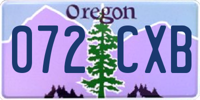 OR license plate 072CXB