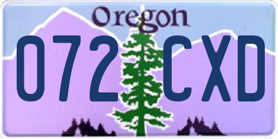 OR license plate 072CXD