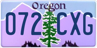 OR license plate 072CXG