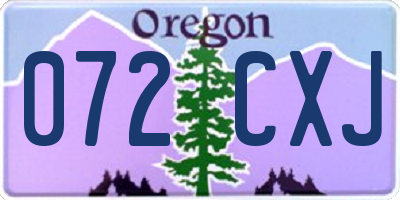 OR license plate 072CXJ