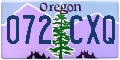 OR license plate 072CXQ