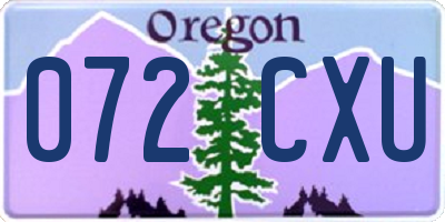 OR license plate 072CXU