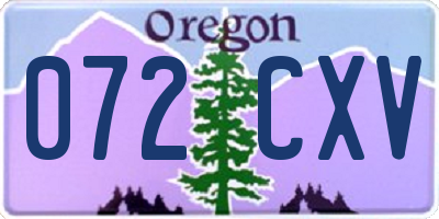 OR license plate 072CXV