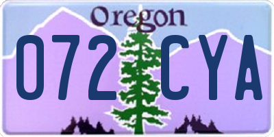 OR license plate 072CYA