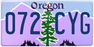 OR license plate 072CYG