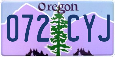 OR license plate 072CYJ