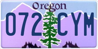 OR license plate 072CYM