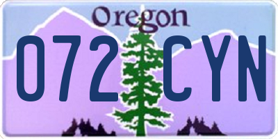 OR license plate 072CYN