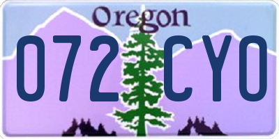 OR license plate 072CYO
