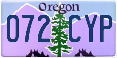 OR license plate 072CYP