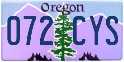 OR license plate 072CYS