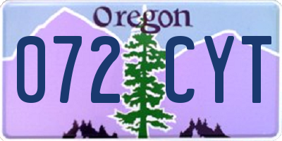OR license plate 072CYT
