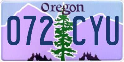 OR license plate 072CYU