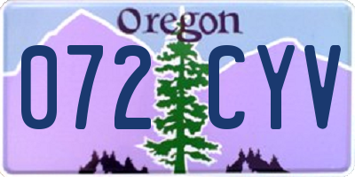 OR license plate 072CYV