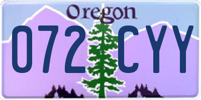 OR license plate 072CYY