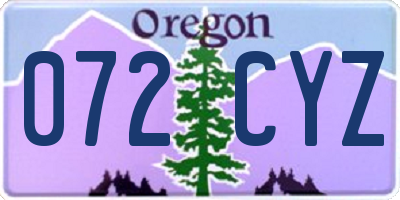 OR license plate 072CYZ