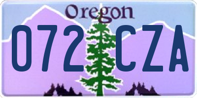 OR license plate 072CZA