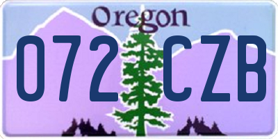 OR license plate 072CZB