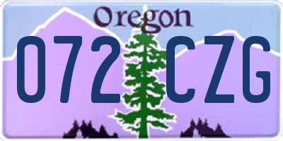 OR license plate 072CZG