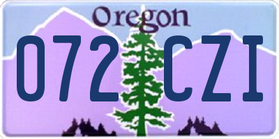 OR license plate 072CZI