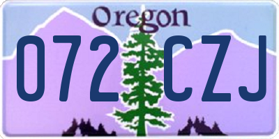 OR license plate 072CZJ