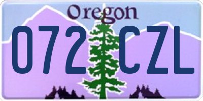 OR license plate 072CZL
