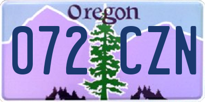 OR license plate 072CZN