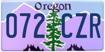 OR license plate 072CZR