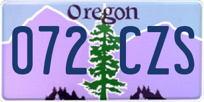 OR license plate 072CZS