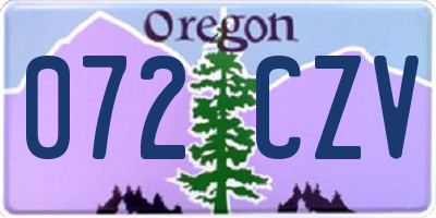 OR license plate 072CZV